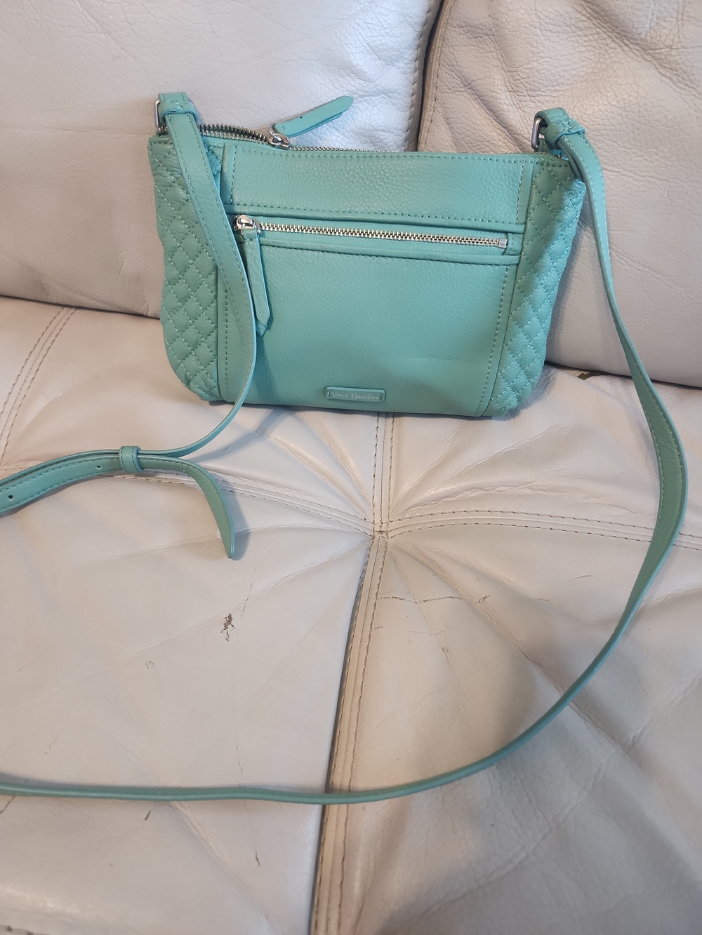 Vera Bradley Mint Quilted-Trim Crossbody Bag